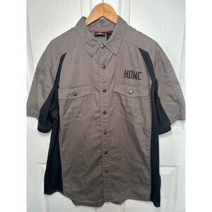 Men's Gray Short Sleeve Button-Down Work Shirt